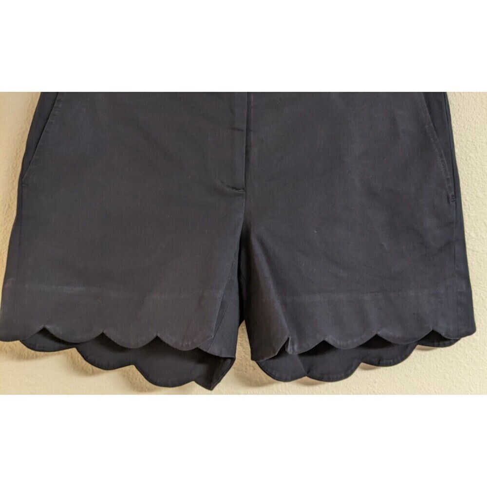 NWOT~Women's J. McGLaughlin Navy Blue Petal Shorts Scallop Trim Cotton Stretch 8 - Picture 4 of 10
